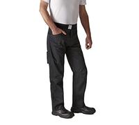 ROBUR Pantaloni da cucina Cintura elastica in spugna Ro, Nero , 46 plus