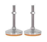 Robust Furniture Leveling Pads | 2PCS Adjustable Grip - Enhancing Levelers M16 Thread | TPU Rubber Floor Guards for Tables/Chairs/Shelves | 120mm Height, 100mm Base
