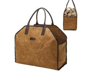Robusta borsa per tronchi in legno - Peso portatile di 0,84 kg, manico ignifugo, con grande capacità, robusto trasporto in legno, avventura forestale, cortile, giorno piovoso,