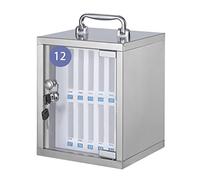 Robusta cassaforte da parete in acciaio inox per telefoni cellulari e forniture per ufficio, 36 scomparti, colore argento, soluzione di archiviazione sicura per oggetti essenziali per la casa e la
