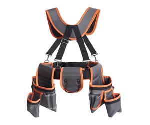 Robusta cintura per attrezzi, organizer per cintura per attrezzi, regolabile con cinghie e tasche multiple per l'impianto idraulico, il fai da te e la manutenzione esterna.