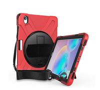 Robusta cover per Samsung Galaxy Tab S6 10.5 custodia antiurto Heavy Duty Full Body protettiva con portapenne, supporto e tracolla SM-T860 T865 2019 Rosso.