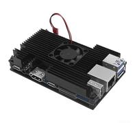 Robusta custodia di raffreddamento per Orange Pi 5 e 5B con materiale in lega di alluminio, cuscinetti termici in silicone e ventola di raffreddamento per un efficace controllo termico