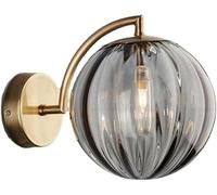 Robusta Lampada da Parete a Globo di metà secolo, Applique da Parete Vintage con Paralume in Vetro a Coste, Lampada da Parete Moderna retrò G9, Applique in Vetro cablate per Camera da Letto e SOG