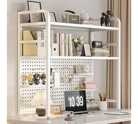 Robusta libreria in metallo per scrivania da ufficio, libreria da scrivania a 3 ripiani, ripiano da banco per scrivania per computer