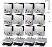 Robusta pinza in vetro 16 pezzi pinze per vetro 304 supporti in vetro in acciaio inossidabile piatto o curvo posteriore regolabile morsetto per pavimento in vetro morsetto per mandrino in vetro di