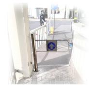 Robusta porta d'ingresso in metallo ad accesso aperto su un solo lato per centri commerciali, larghezza 50-100 cm, mezza barriera Dimensioni (H 100 cm - L 75 cm)