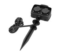 Robusta presa da giardino IP44 con due prese Schuko e cavo da 1,5 m H07RN-F 3G1,5 mm²