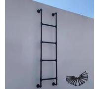 Robusta scala di emergenza antincendio a 5 gradini antiscivolo in metallo scala di sicurezza per cantine pozzi sicurezza domestica strumento di salvataggio 2,2 m