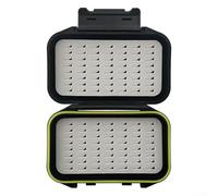 Robusta scatola portaoggetti per attrezzatura da pesca a mosca, realizzata in resistente plastica ABS con inserto in schiuma per evitare il contatto con l'amo e lo scontro con l'esca