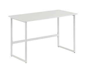 Robusta scrivania bianca moderna essenziale per computer ufficio e casa 105971