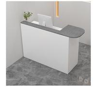 Robusta scrivania in legno con doppi piani di lavoro per la gestione dei cavi, cassetti bloccabili e bordi levigati senza intoppi, per la cassa del negozio di abbigliamento