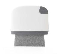 Robusta spazzola manuale con raschietto integrato senza metallo per un uso sicuro su superfici delicate come binari per finestre e canali per porte scorrevoli (grigio scuro)