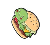 Robusta spilla in lega con hamburger e hot dog, accessorio portatile per regali speciali creativi, Misura unica, come descritto