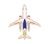 Robusta spilla Kirsite a forma di aeroplano, con 6 colori vivaci, elegante spilla per zaino per uso quotidiano in lega di metallo, One Size, come descritto
