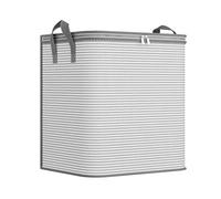 Robuste borse portaoggetti con manici rinforzati, design pieghevole extra large per vestiti, doppie cerniere ispessite, organizer da viaggio salvaspazio per bagagli (grigio chiaro, 55 x 40 x 50 cm)