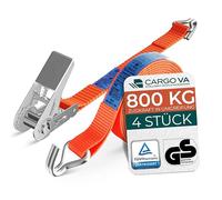 Robuste cinghie di tensione da 800 kg con cricchetto, set da 4 pezzi, certificazione TÜV/GS e DIN, versatili, larghezza 25 mm, ideale per applicazioni professionali [4M]