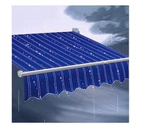 Robuster einziehbarer Markisenstoff, atmungsaktiver 6 x 2 m poliestere -Sonnenschutz für Terrasse, Balkon, Café, Tür - Wetterfest, UV-Schutz, Blu