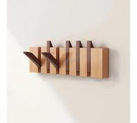 Robusto appendiabiti da parete in legno con 10 ganci nascosti, organizer salvaspazio per camera da letto, bagno, fango, armadio, per cappelli, borse, giacche