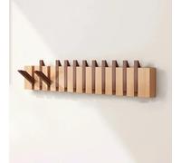 Robusto appendiabiti da parete in legno con 10 ganci nascosti, organizer salvaspazio per camera da letto, bagno, fango, armadio, per cappelli, borse, giacche