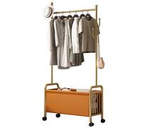 Robusto appendiabiti in acciaio inox con ganci e cestino, perfetto per ingresso, corridoio, camera da letto, disponibile in 60/80/100 cm di altezza x 33 cm di larghezza x 171 cm di profondità