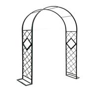 Robusto arco da giardino - arco tubolare resistente per piante rampicanti e rose, perfetto per decorazioni natalizie, traliccio (nero, 2,6 m di larghezza x 2,3 m di altezza)