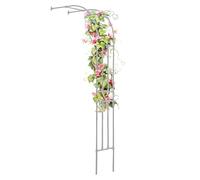 Robusto arco da giardino galvanizzato - graticcio per rose antiruggine, supporto per piante rampicanti resistente, pergolato a mezza altezza per decorazione da esterni (bianco, L 120 x A 270 cm)