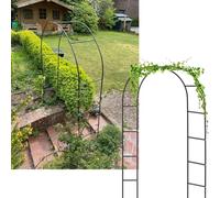 Robusto arco da giardino in acciaio per piante rampicanti decorativo in metallo, 180 cm di larghezza x 220 cm di altezza, ideale per matrimoni all'aperto e supporto per verdure, finitura verde con
