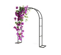 Robusto arco da giardino in metallo, 140 cm x 230 cm, nero, per piante rampicanti, resistente alle intemperie, pergolato per esterni, cortile, patio, decorazione per matrimoni, supporto paesaggistico