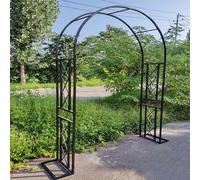 Robusto arco da giardino in metallo, 230 cm di altezza x 140340 cm di larghezza, per rose rampicanti e rampicanti, elegante pergolato bianco per decorazioni per matrimoni e feste