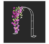 Robusto arco da giardino in metallo bianco, 220 cm x 230 cm, traliccio resistente alle intemperie, per piante rampicanti, decorazione esterna per cortile, patio, prato, matrimoni