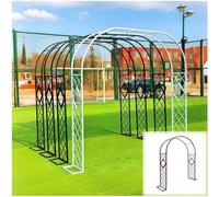 Robusto arco da giardino in metallo con base, albero per rose autoportante per piante rampicanti, traliccio da matrimonio resistente alle intemperie, regolabile 1,4-3,4 m, marrone LxAxP 2,0 x 2,4 x