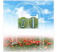 Robusto arco da giardino in metallo, elegante pergola per cerimonie, piante rampicanti e rose, perfetto per anniversari e feste di compleanno, bianco (L 2,3 m x H)