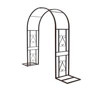 Robusto arco da giardino in metallo nero Elegante traliccio per rose e piante rampicanti pergolato di supporto per viti Design a tubo quadrato per decorazione d'ingresso e uso esterno in giardino