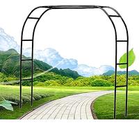 Robusto arco da giardino in metallo nero per piante rampicanti, rose e viti, resistente alle intemperie, verniciato a polvere, traliccio da esterno per giardino, patio, decorazione per matrimoni e par