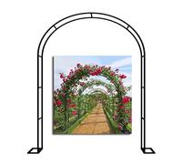 Robusto arco da giardino in metallo per matrimonio, antiruggine e resistente alle intemperie, per uso interno/esterno, colore: nero, dimensioni: larghezza 47 x altezza 221 cm, ideale per eventi e