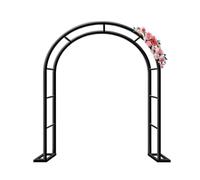 Robusto arco da giardino in metallo per piante rampicanti, altezza regolabile 2,5 m, perfetto per matrimoni all'aperto, rose, traliccio, nero, ideale per giardini e terrazze