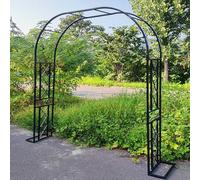 Robusto arco da giardino in metallo per piante rampicanti, grande pergola nera per rose, arco per matrimonio, 260 cm x 230 cm, struttura in acciaio per esterni, perfetto per la decorazione del