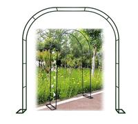 Robusto arco da giardino in metallo per piante rampicanti, pergolato nuziale, supporto per rose, decorazione per terrazze all'aperto, diverse dimensioni: da 1,4 x 2,3 m a 3,5 x 2,3 m, verde