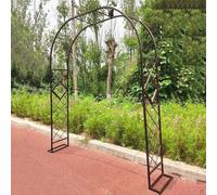 Robusto arco da giardino in metallo per piante rampicanti, supporto per traliccio durevole per rose e viti, decorazione da giardino all'aperto, 2,2 m di larghezza x 2,3 m di altezza, colore marrone