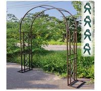 Robusto arco da giardino in metallo per piante rampicanti, supporto per traliccio per matrimonio, 240 x 240 cm, in acciaio antiruggine, decorazione per esterni per giardini ed eventi