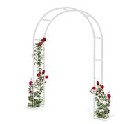 Robusto arco da giardino in metallo per rose e piante rampicanti, supporto decorativo per traliccio 180 x 220 cm, bianco, ideale per decorazioni da giardino all'aperto e miglioramento della crescita