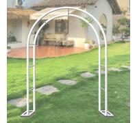 Robusto arco da giardino in metallo per rose rampicanti, elegante supporto per piante da matrimonio, pergolato ad arco per decorazione esterna, bianco, 240 cm di larghezza x 220 cm di altezza