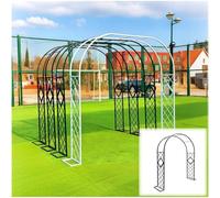 Robusto arco da giardino in metallo, traliccio autoportante per piante rampicanti, pergolato per matrimoni resistente alle intemperie, regolabile 1,4-3,4 m, nero, LxAxP 1,8 x 2,7 x 0,4 m