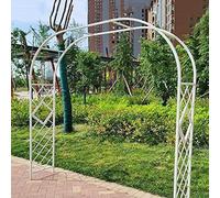 Robusto arco da giardino per piante rampicanti e rose, robusto traliccio tubolare bianco, 1,4 x 2,7 m, perfetto per decorazioni natalizie e paesaggistica all'aperto