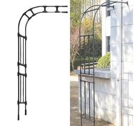 Robusto arco da giardino, traliccio con telaio in acciaio a metà lato, per piante rampicanti, rose e viti, decorazione da giardino all'aperto, 240 x 240 x 40 cm