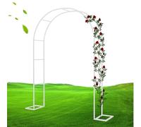 Robusto arco nuziale bianco con pergolato per rose per giardino resistente alle intemperie traliccio per piante rampicanti 120 x 220 cm versatile supporto per rose con base per decorazione esterna