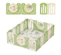 Robusto Box bambini, Box bambini pieghevole, Con alfombrilla de gateo, Oversize recinto, parque cuna bebe con chiusura a chiave, Giocattoli, Materiale sicuro HDPE (legno 14 Pannelli)