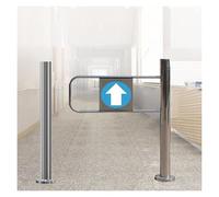 Robusto cancello automatico da 70 cm in acciaio inox, modello S, design a pressione, facile da usare, finitura argento, ideale per un accesso sicuro alla casa.