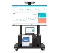 Robusto carrello mobile per TV - Supporto universale per TV a rullo per casa regolabile in altezza si adatta alla maggior parte dei televisori a schermo piatto, supporto per TV a pavimento facile da